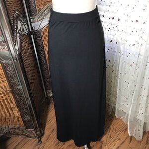 Ambiance Black Maxi Skirt with Stretch Waistband